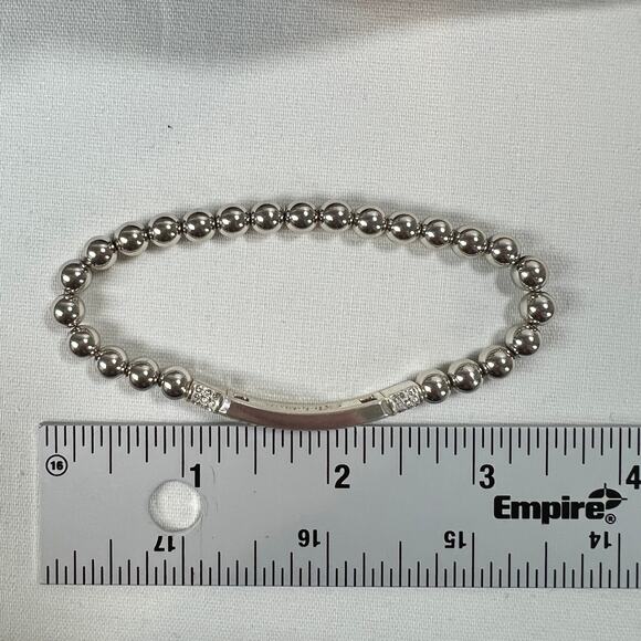 Brighton Meridian Love Petite Stretch Bracelet Silver Plated Rhinestones Loved - Picture 7 of 7